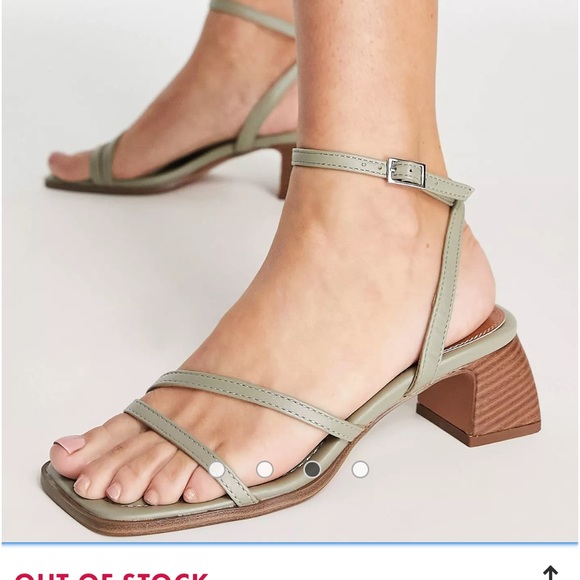 ASOS DESIGN Hampton Block Mid Heeled Strappy Sandals in Sage Women’s Sz 10 NWT - Picture 4 of 13